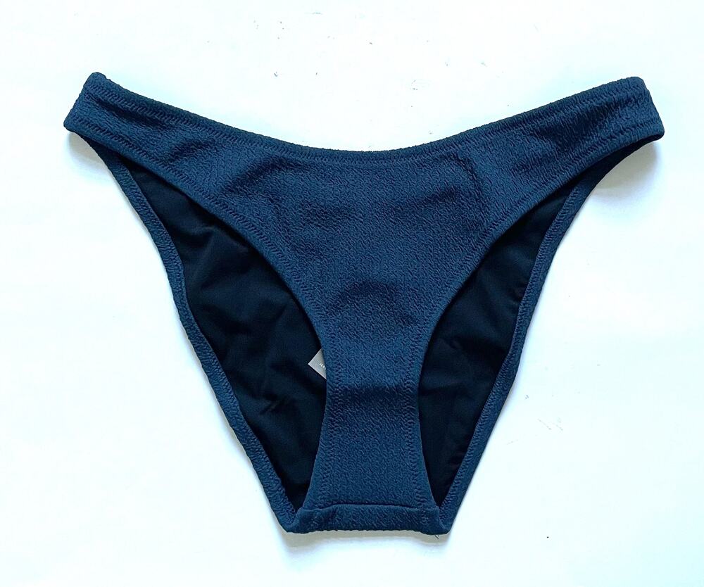 J. Crew Curve Bikini Bottom Navy Blue Size Medium NEW